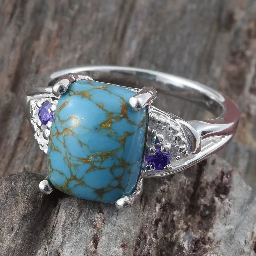Mojave Blue Turquoise Sterling Silver Ring Size 10